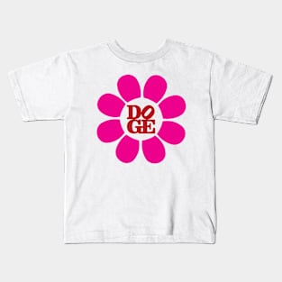 DOGE LOVE FLOWER MAGENTA Kids T-Shirt